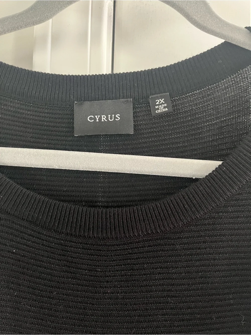 Cyrus Black Ribbed Long-Sleeve Knit Pullover